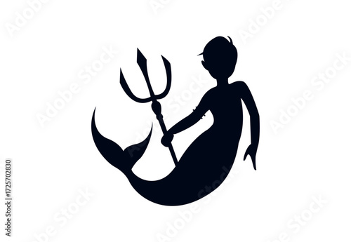 mermaid emoji symbol sign icon vector illustration isolated flat siren merman man men person