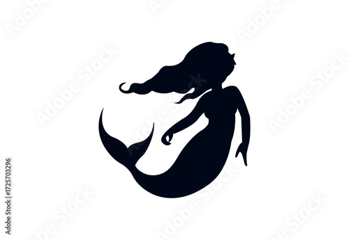  mermaid trident fantasy pretty siren emoji symbol sign icon vector illustration isolated flat