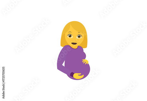 pregnant woman baby child mother emoji symbol sign icon vector illustration isolated flat person