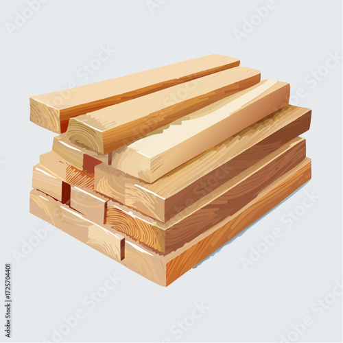 Stack of Light Brown Wooden Planks