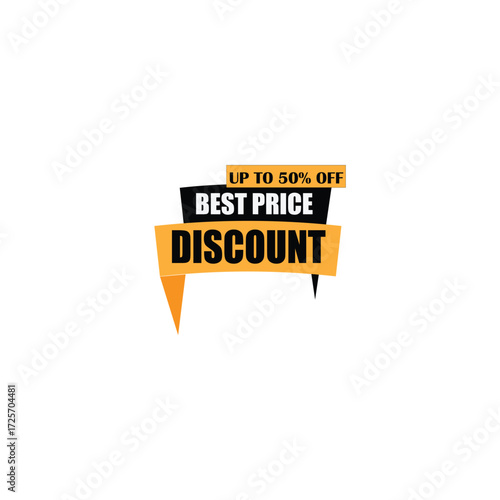Best Price Discount Badge: An illustrative badge showcasing the best price discount available, ideal for marketing materials. Emphasizing value and savings.
