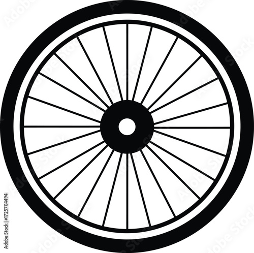 Vector bicycle rim vector icon on white background Design