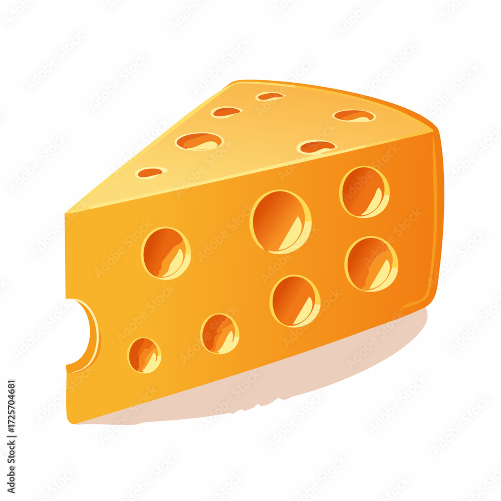 Fototapeta premium Triangular Slice of Swiss Cheese with Holes