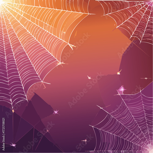 Spider Web Illustration SVG Editable Background for Halloween Designs