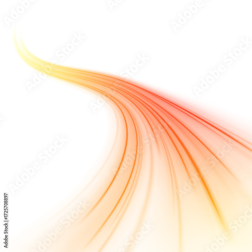 Dynamic light curves trace a glowing path, blending fire and fiber optics in one fluid swirl. Sparkling details enhance realism. Great for visual effects or UI design. PNG
