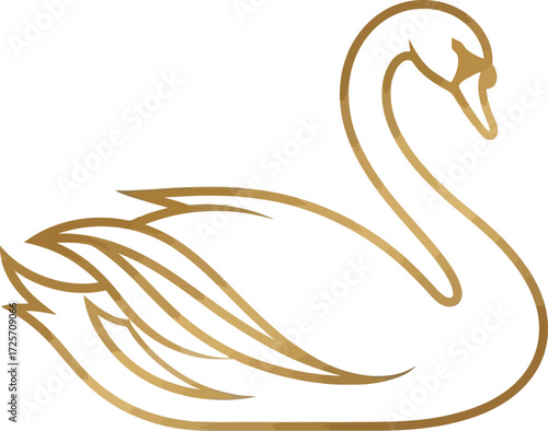 Golden swan logo design vector illustration for business and branding identity elegant and modern style