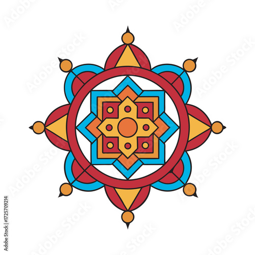 Tibetan Sand Ancient Mandala Silhouette Art