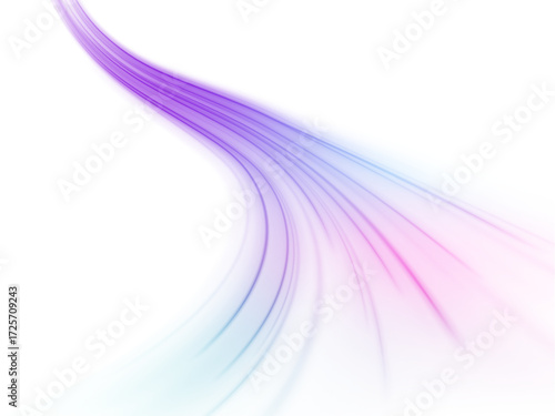 Electric blue and purple streaks slice through space with a glowing aura. Light particles scatter in their wake, adding depth and vibrancy. Ideal for futuristic and sci-fi design concepts. PNG