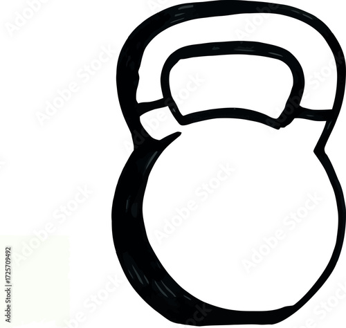 Kettlebell silhouette fitness exercise weight training equipment icon vector Hand drawn