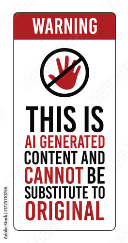 This is AI geneated content warning or caution sign in eps vector