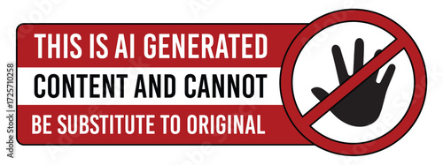 AI Generated content warning in vector editable format