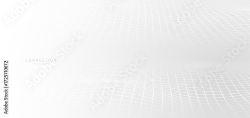 Network background. Minimalistic White Science and Tech Banner. Vector technology background
