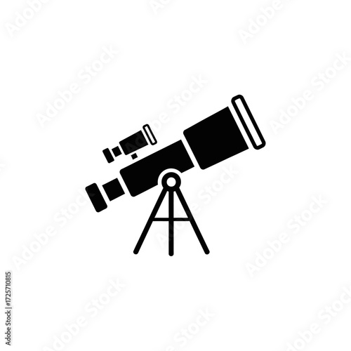 Telescope icon isolated on white background, a powerful tool for astronomical observation