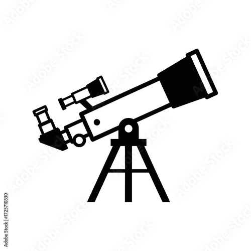 Telescope icon isolated on white background, a powerful tool for astronomical observation