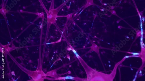 Flying Through A Complex Network working loop seamless human brain technology background