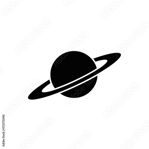 Illustration of saturn planet isolated on white background, a celestial body with rings around it