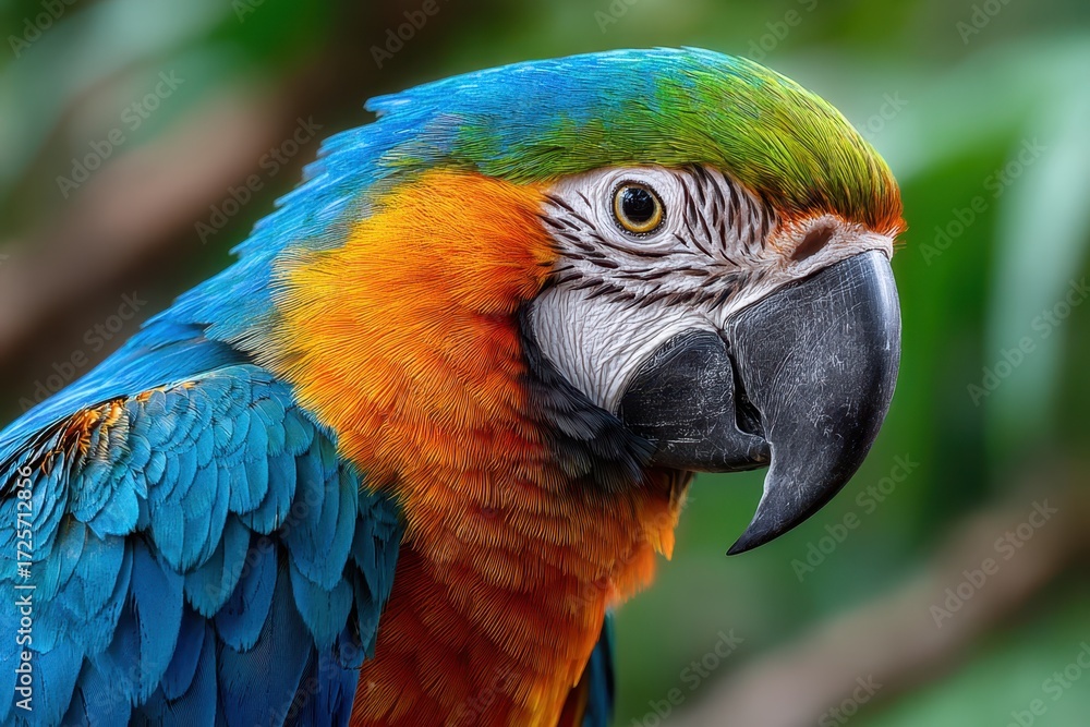 Obraz premium Close Up Colorful Blue and Gold Macaw Parrot