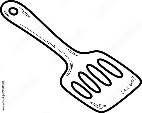 Kitchen spatula utensil hand drawn sketch style food preparation vector Hand drawn