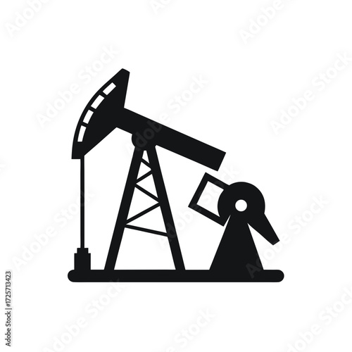 Silhouette of an oil pump jack structure