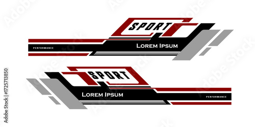 Wrap Design For Car vectors. Sports stripes, car stickers black color. Racing decals for tuning.