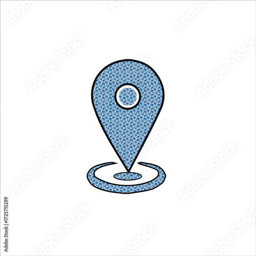 Location Marker: A symbolic location marker. Perfect for illustrating geographical placements and directional concepts.