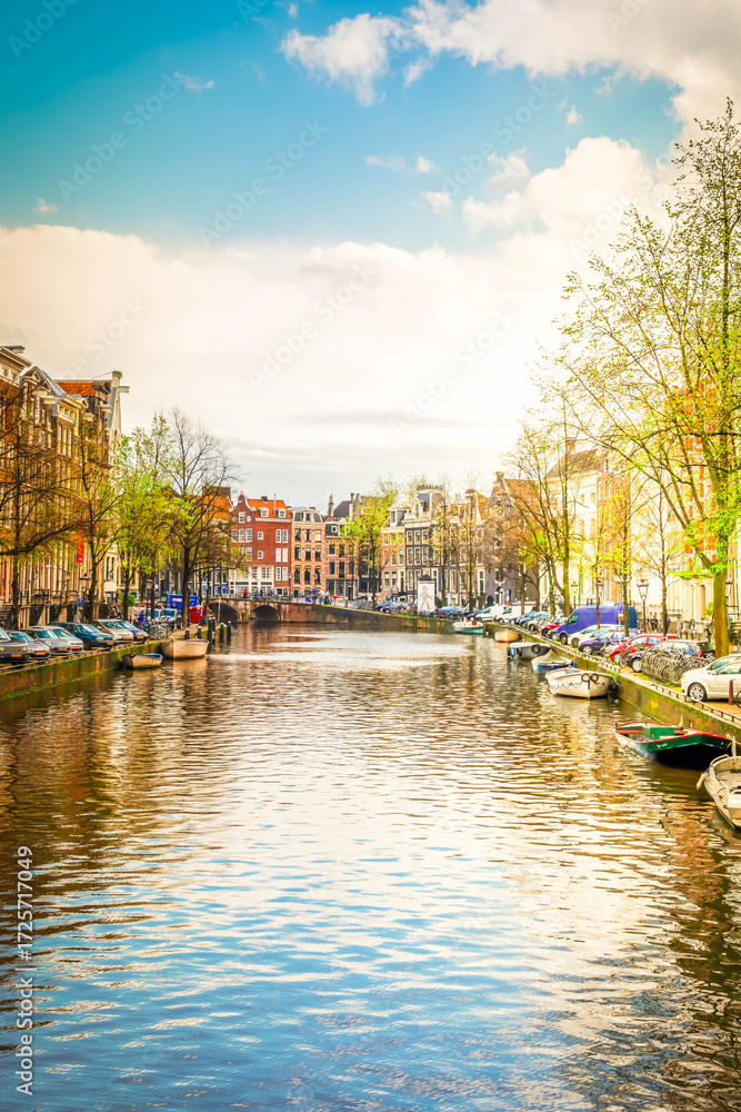 Fototapeta premium Houses of Amstardam, Netherlands