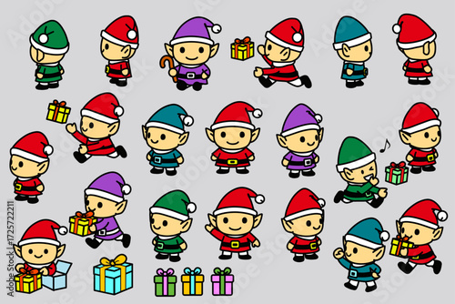 クリスマスエルフのキャラクターセット

