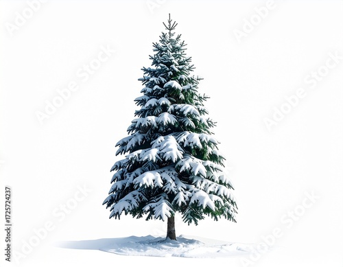 christmas tree with snow