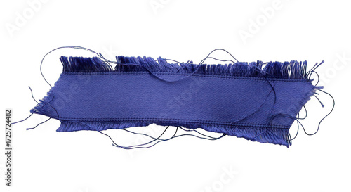 Wallpaper Mural Torn Blue Fabric with Frayed Edges and Threads. Torontodigital.ca