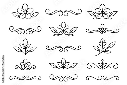 Elegant floral line art designs suitable for various artistic projects and decorations