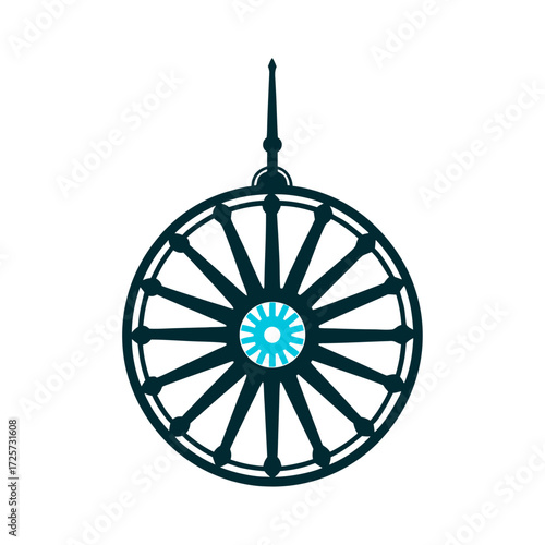 Jagannath Rath Yatra Chariot Wheel Illustration Rath Yatra Chariot wheel with spokes radiating from a central hub inspired by Jagannath’s rath