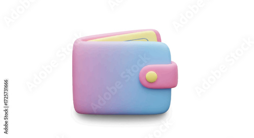 A pastel-colored micro wallet with a pink snap closure and yellow interior on a white background.