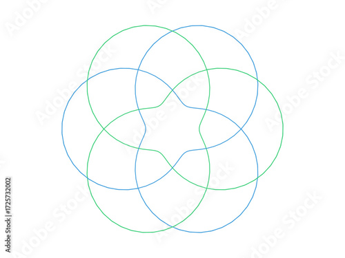 Formes géométriques de Cercles entrelacés et de Lignes circulaires
