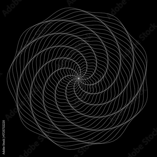Tourbillon et Vortex Vectoriel, élément de décoration graphique et design. Lignes dynamiques