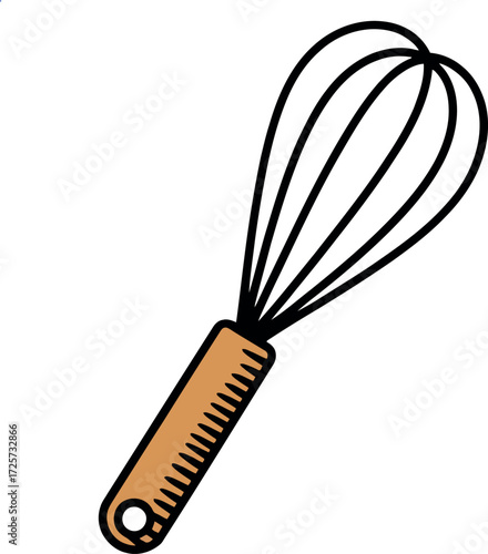 Modern whisk kitchen tool for baking and cooking preparation vector Hand drawn