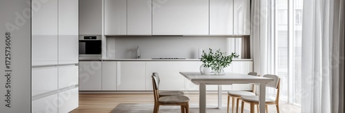 Modern Living Space With a Stylish Kitchen and Dining Area in a Contemporary ...