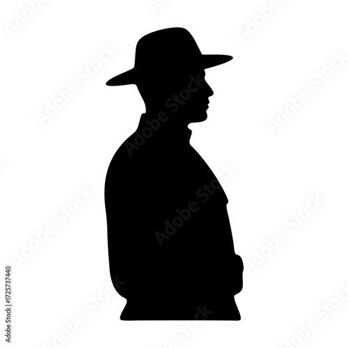 vector silhouette of a woman in hat