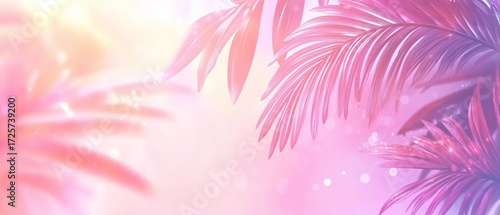 Colorful Tropical Leaves Create a Dreamy Atmosphere in a Vibrant Setting Duri...