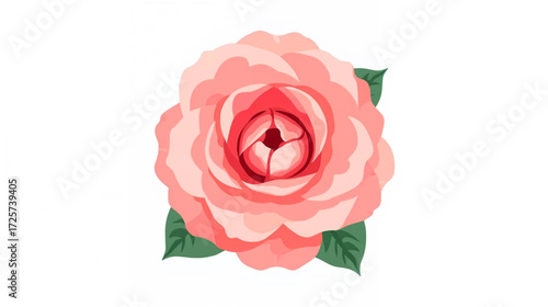 pink rose on white background