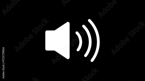 Speaker icon animated. Volume speaker icon, microphone, icon sound Voice speaker icon animated on transparent background. 4K Video