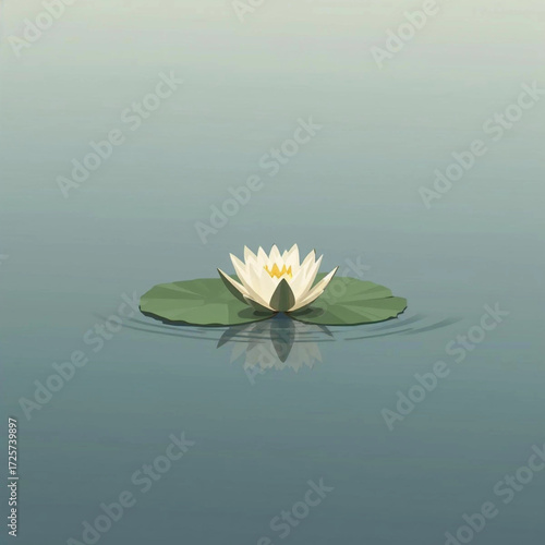 white water lily in pond