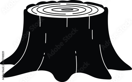 Black tree stump vector illustration scalable eps icon for graphic design projects
