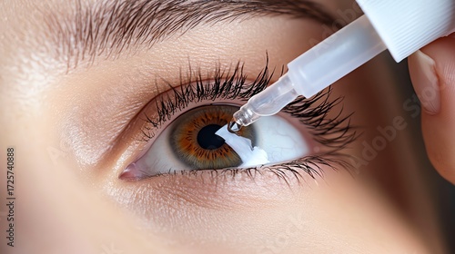 a person applying eye drops clipart, dry eye relief product scene, photorealistic motion and focus, isolated on white background