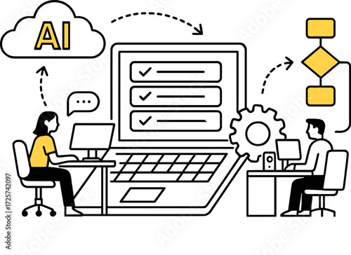 Automation enhances productivity in hybrid offices using artificial intelligence tools and workflow solutions