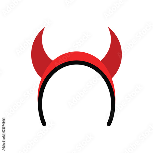 Devil horn headband colorful vector art illustration