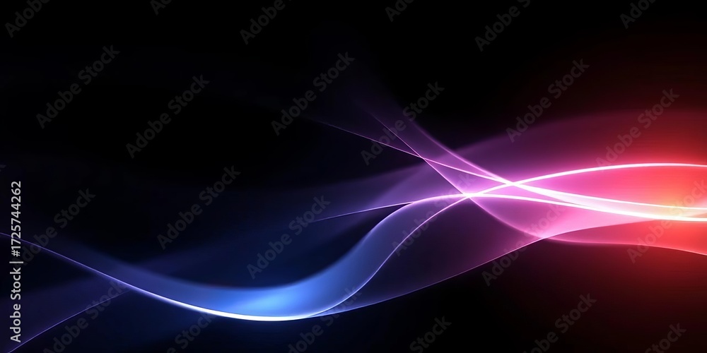 Fototapeta premium Shimmering, ethereal light streaks across a dark background, creating an abstract, luminous design, science, texture