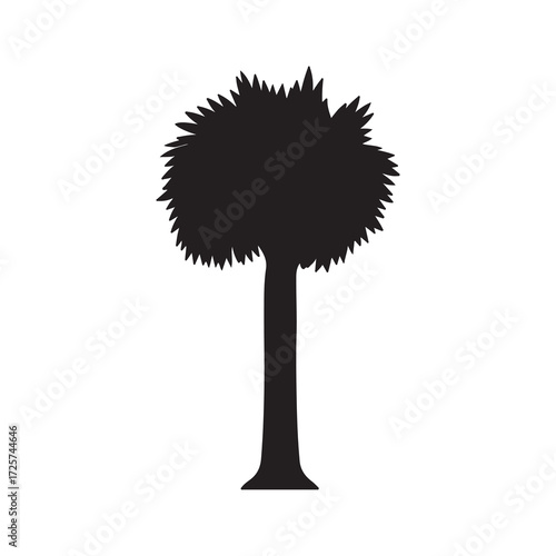 Palm Tree Silhouette Icon Vector Illustration