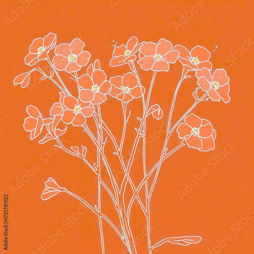 Vector forget-me-not flowers in simple style