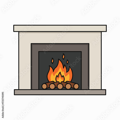 Cozy Hearth Fireplace with Burning Logs Providing Warmth and Ambiance to the Room