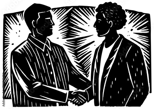 People Shaking Hands Silhouette, Unity Support SVG, PNG